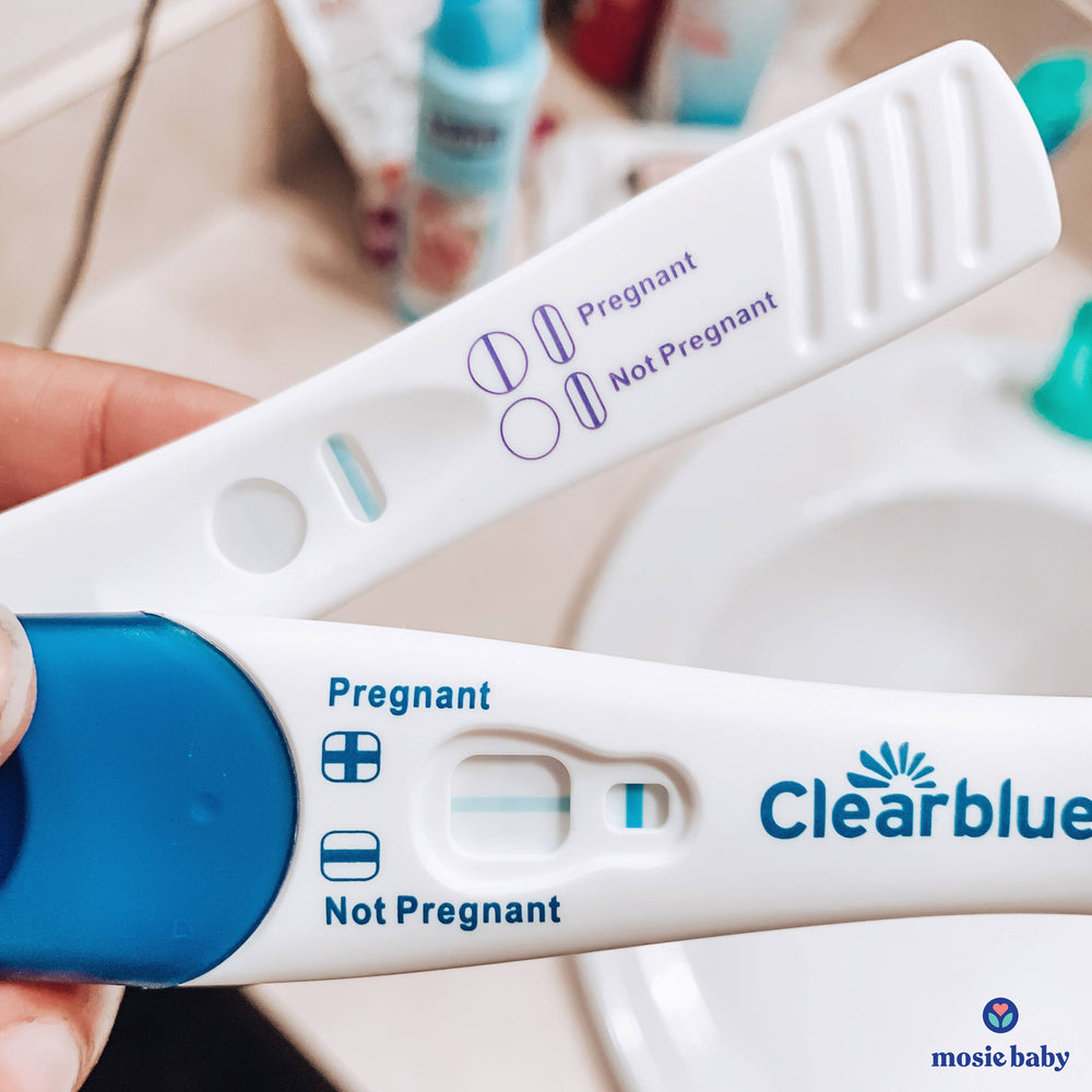 two positive pregnancy tests of a Mosie user