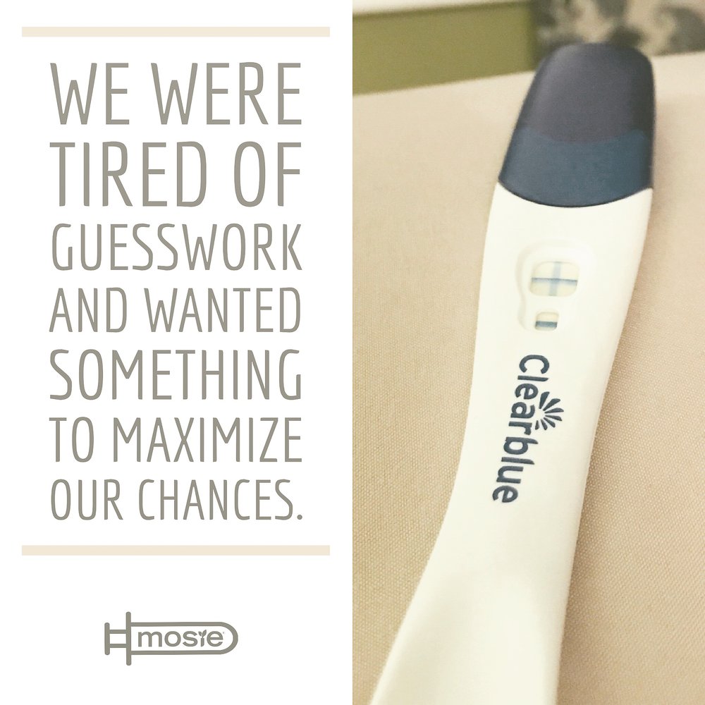 a positive pregnancy test of a Mosie user