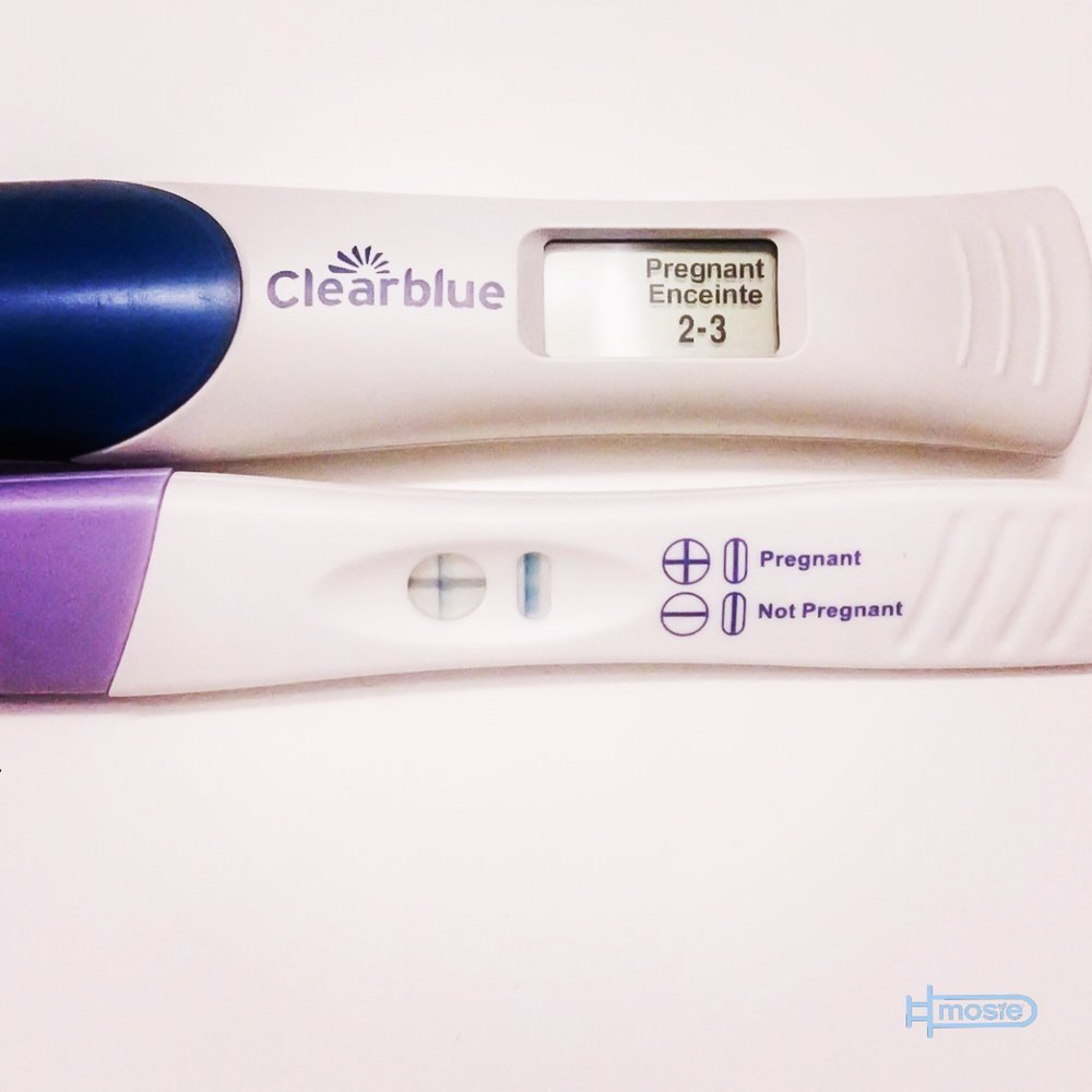 two positive pregnancy tests from a Mosie user