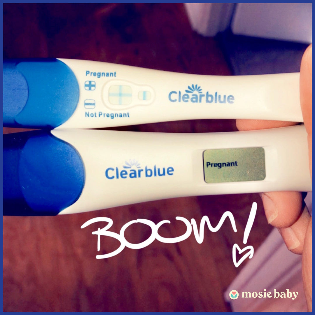 two positive pregnancy tests of Mosie user