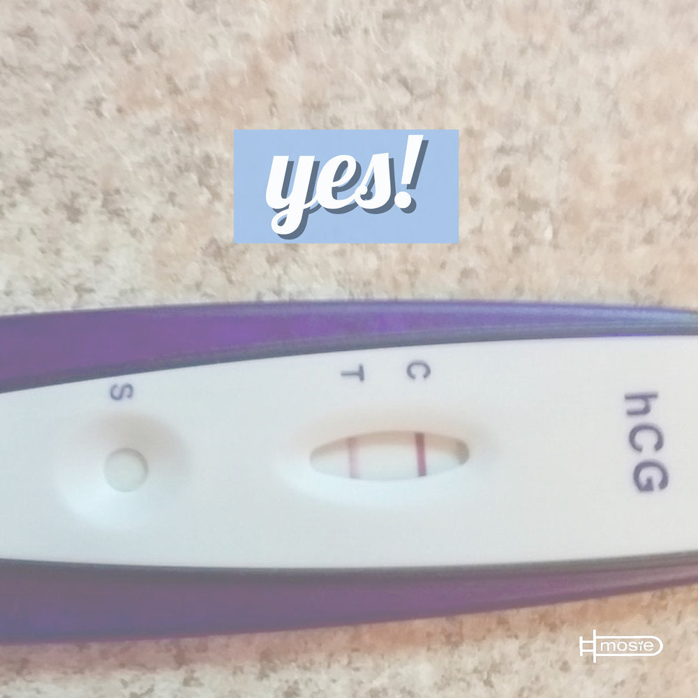 Positive pregnancy test from Mosie user