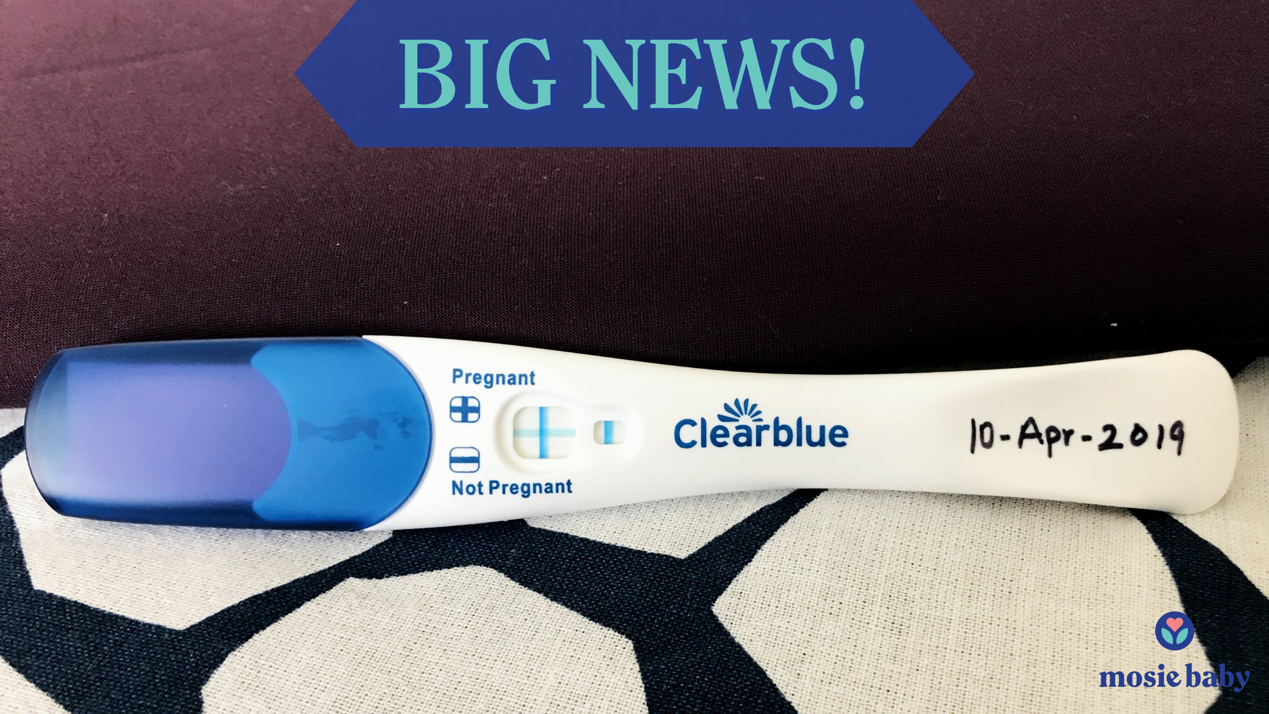 a positive pregnancy test from a mosie user