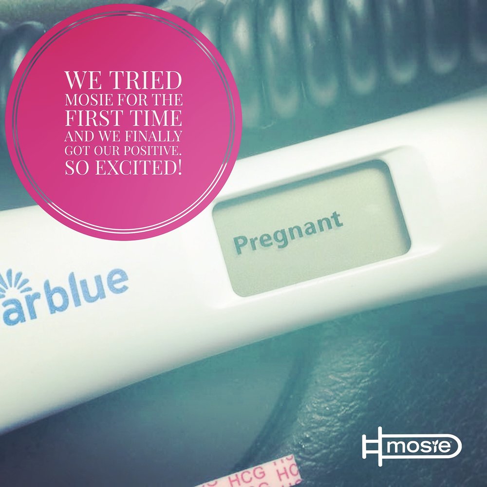 positive pregnancy test from a mosie user